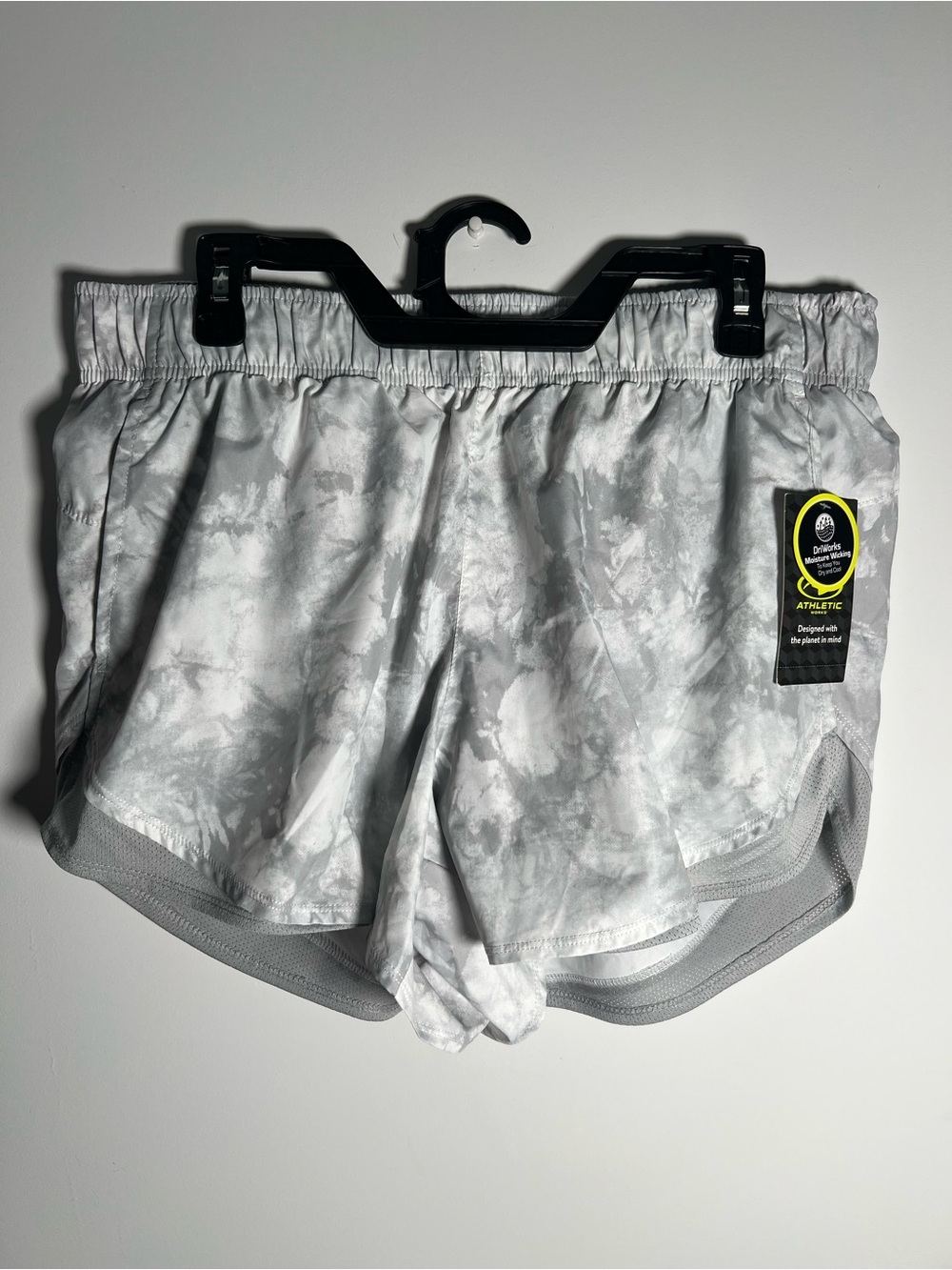 Athletic Works Women's Light Gray Tie-Dye Athletic Shorts